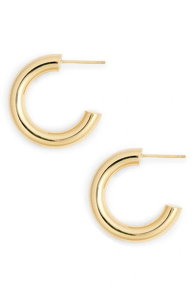 Shop Jennifer Zeuner Lou Hoop Earrings In Yellow Gold Vermeil