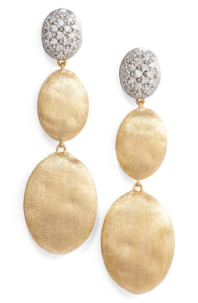 Shop Marco Bicego Siviglia 18k Yellow Gold & Diamond Triple Drop Earring In Yellow Gold/diamond