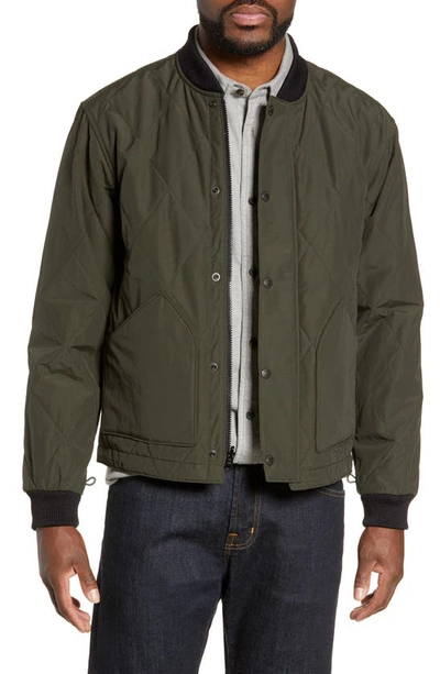 Shop Filson Quilted Pack Water-resistant Jacket In Dark Otter Green
