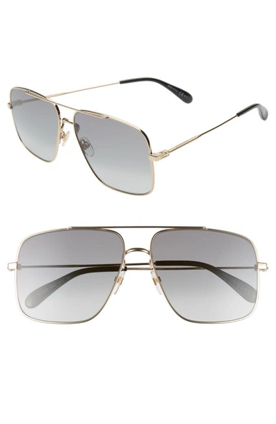 Shop Givenchy 61mm Square Metal Sunglasses In Gold