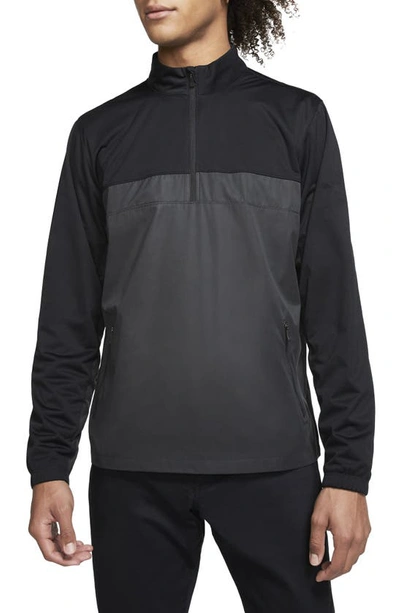 Shop Nike Shield Victory Half-zip Golf Jacket In Black/ Dark Smoke Grey/ Black