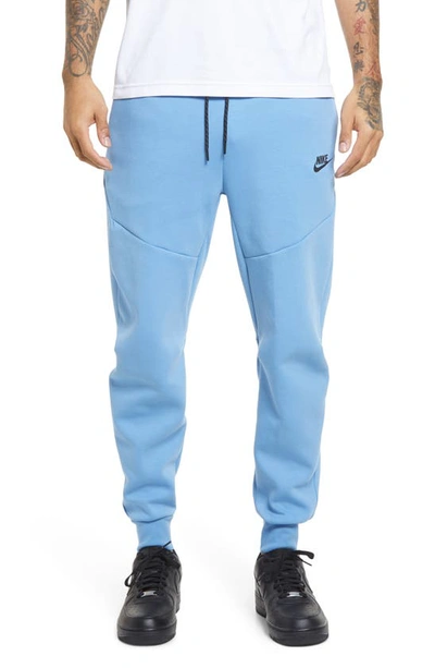 Shop Nike Tech Fleece Jogger Sweatpants In Blue Beyond/black