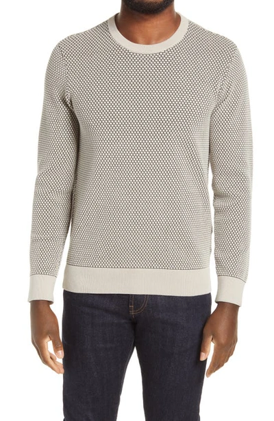 Shop Club Monaco Honeycomb Crewneck Sweater In Oatmeal