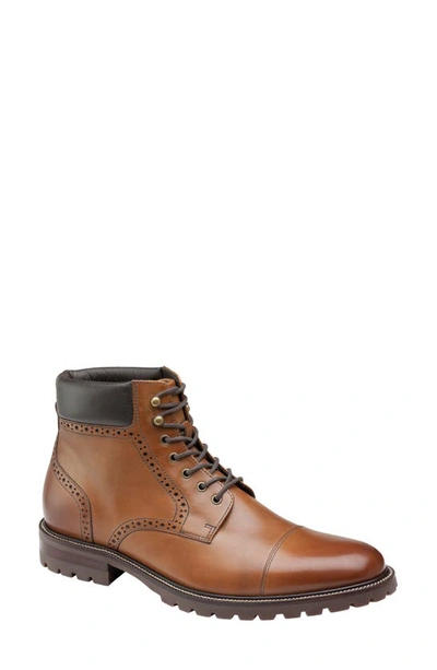 Shop Johnston & Murphy Hobson Cap Toe Boot In Tan