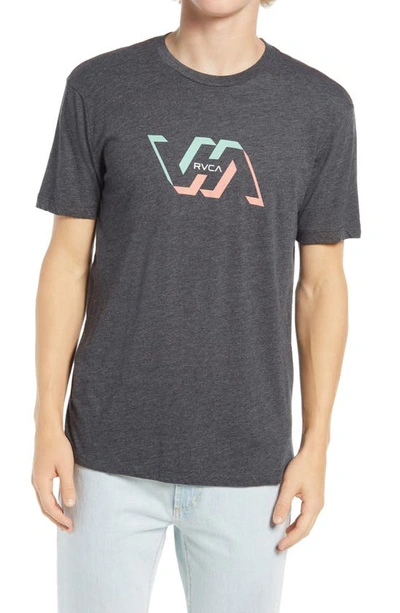 Shop Rvca Facets Logo Graphic Tee In Black