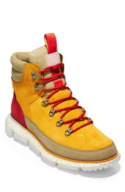 Shop Cole Haan X Hasan Minhaj 4.zerogrand Waterproof Hiker Boot In Mineral Yellow Suede