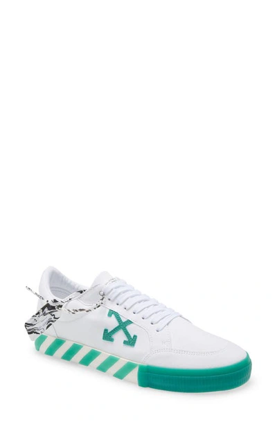 Shop Off-white Vulcanized Low Top Sneaker In White Green