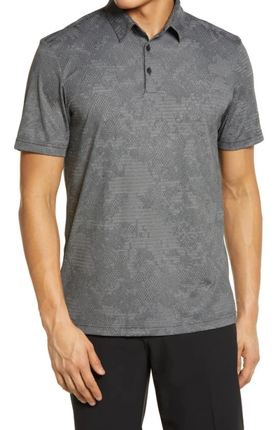 Shop Adidas Golf Camo Performance Polo In Black/ Grey Three