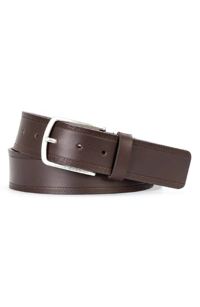Shop Hugo Sandery Leather Belt In Dark Brown
