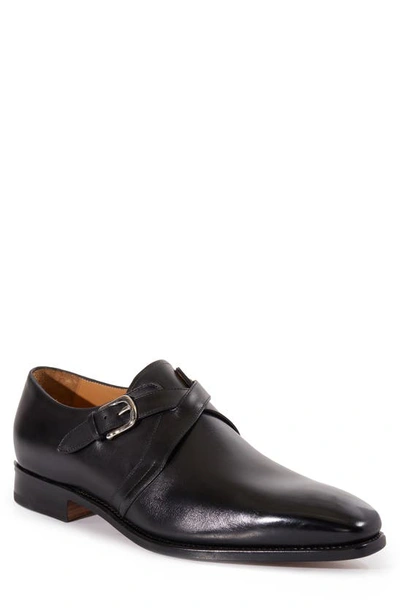 Shop Paul Stuart Galante Double Monk Strap Shoe In Black Leather