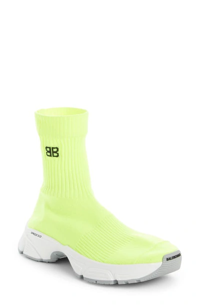 Shop Balenciaga Speed 3.0 Sock Sneaker In Fluorescent Yellow
