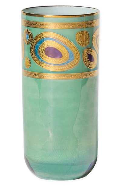 Vietri Regalia Aqua High Ball Glass In Aqua