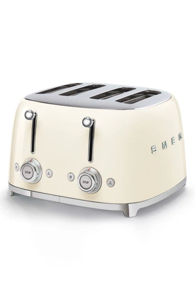 Shop Smeg '50s Retro Style 4-slice Toaster In Cream