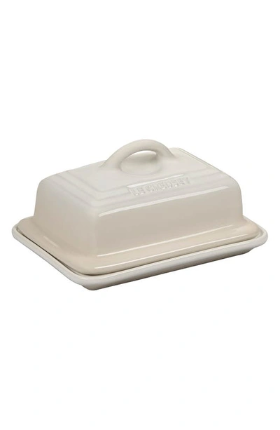 Shop Le Creuset Heritage Butter Dish In White