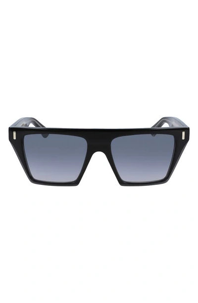 Shop Cutler And Gross 55mm Square Sunglasses In Black/ Black