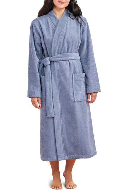 Shop Coyuchi Gender Inclusive Air Weight™ Organic Cotton Robe In French Blue