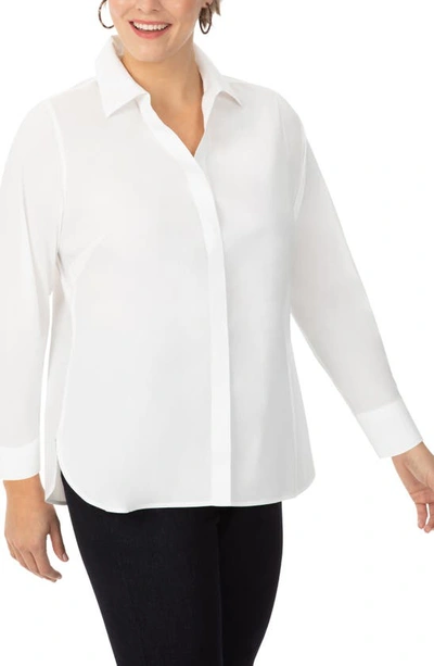 Foxcroft Taylor Non-iron Button-down Top In White
