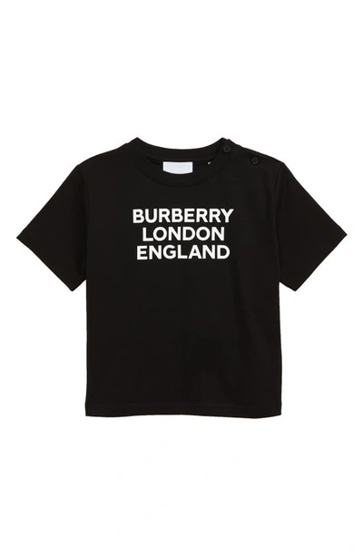 Shop Burberry Logo Cotton Graphic Tee In Black