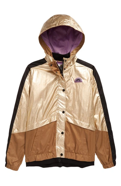 Shop Scotch R'belle Kids' Metallic Hooded Jacket In 0219 C Gold