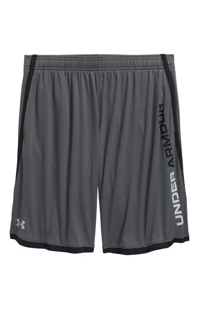 Shop Under Armour Kids' Ua Stunt 3.0 Performance Athletic Shorts In Pitch Gray / Black / Mod Gray