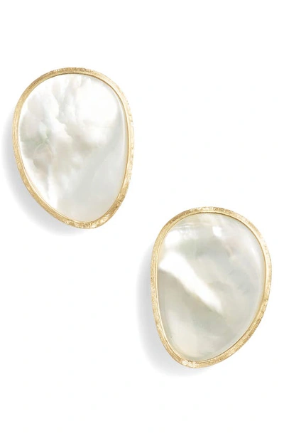 Shop Marco Bicego Lunaria Pearl Stud Earrings In White Mother Of Pearl