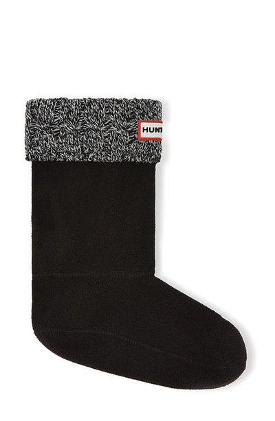 Shop Hunter Original Short Cable Knit Cuff Welly Boot Socks In Black/ Grey