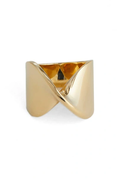 Shop St John Twist Metal Ring In Light Gold