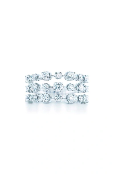 Shop Kwiat Starry Night 3-row Diamond Ring In White Gold