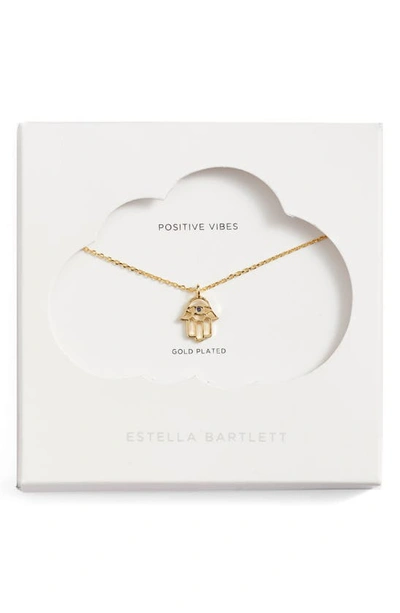 Shop Estella Bartlett Hamsa Pendant Necklace In Gold Plated