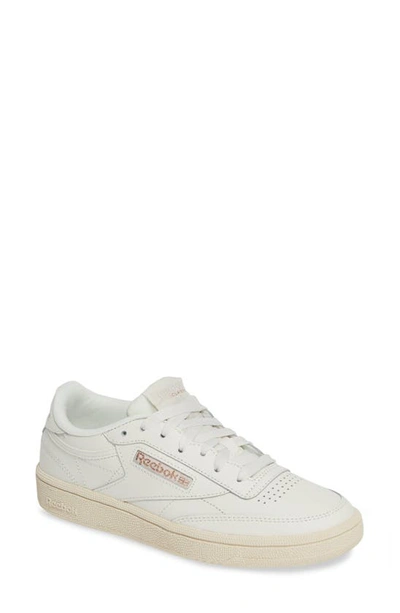 Shop Reebok Club C 85 Sneaker In Chalk/ Rose Gold/ Paper White