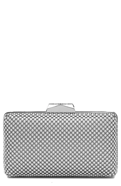 Shop Olga Berg Natasha Mesh Clutch In Silver