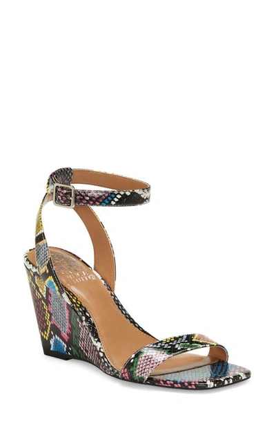 Shop Vince Camuto Gallanna Wedge Sandal In Multi Snake Print Leather