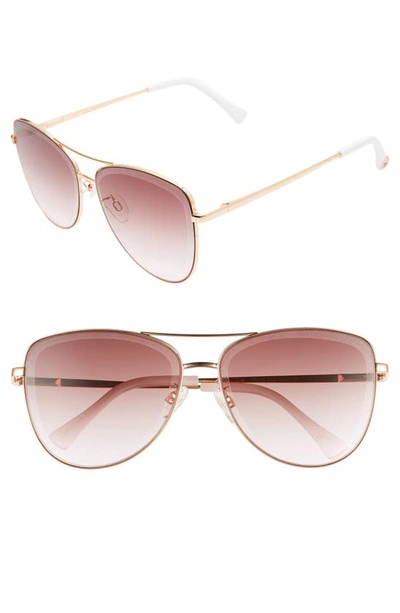 Shop Sam Edelman 53mm Aviator Sunglasses In Rose Gold