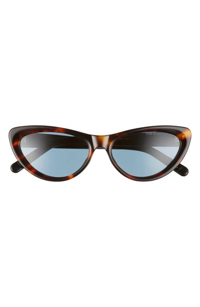 Shop The Marc Jacobs 55mm Cat Eye Sunglasses In Havana Black/ Blue Avio