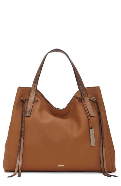 Shop Vince Camuto Rilo Leather Tote In Mdbrown 01