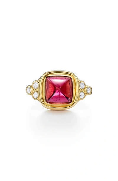 Shop Temple St Clair Classic Sugar Loaf Ring In Rubellite