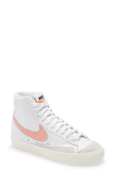 Shop Nike Blazer Mid '77 High Top Sneaker In White/ Pink/ White/ Crimson