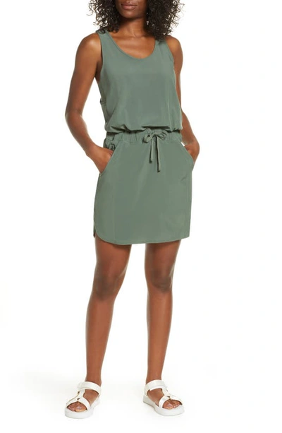 Shop Patagonia Fleetwith Drawcord Dress In Kale Green