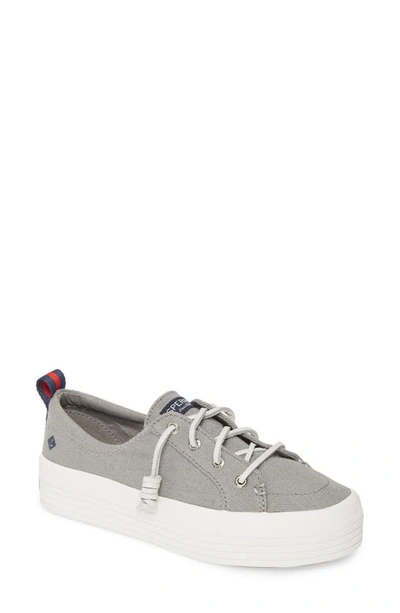 Shop Sperry Crest Vibe Slip-on Platform Sneaker In Grey Canvas