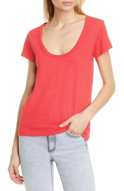 Shop Rag & Bone U-neck Cotton T-shirt In Bright Pink