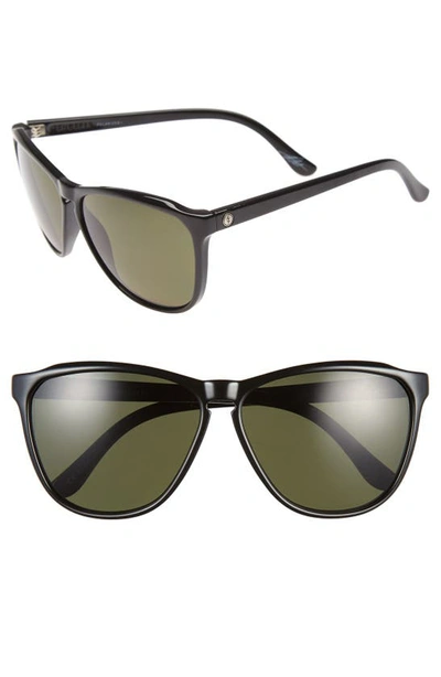 Shop Electric Encelia 62mm Polarized Oversize Sunglasses In Gloss Black/ Grey Polar