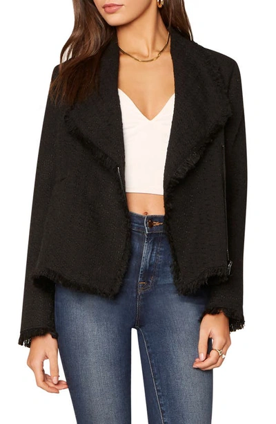 Shop Cupcakes And Cashmere Dion Moto Tweed Blazer In Black