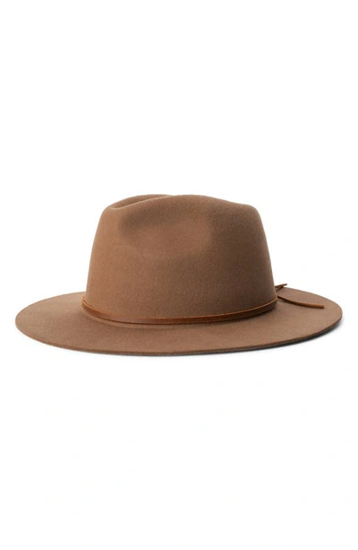 Shop Brixton 'wesley' Wool Fedora In Coconut