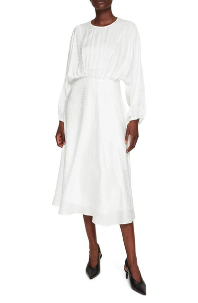 Shop Anine Bing Serena Silk Jacquard Blouse In White