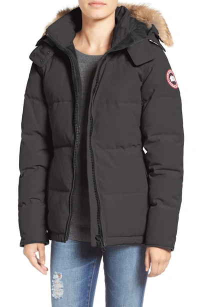 Shop Canada Goose 'chelsea' Slim Fit Down Parka With Genuine Coyote Fur Trim In Graphite