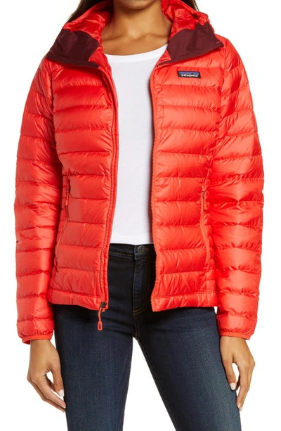 Shop Patagonia Quilted Water Resistant Down Coat In Catalan Coral