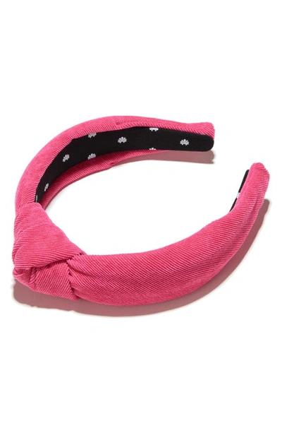 Shop Lele Sadoughi Corduroy Knotted Headband In Princess Pink