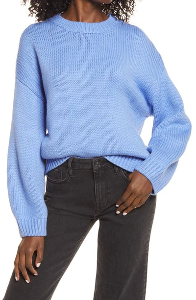Shop Prima Easy Pullover Sweater In Blue