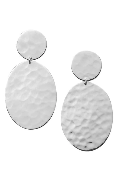 Ippolita Classico Hammered Sterling Silver Oval Snowman Earrings In Silver