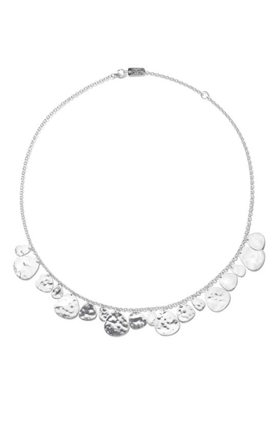 Shop Ippolita Classico Crinkle Hammered Necklace In Silver